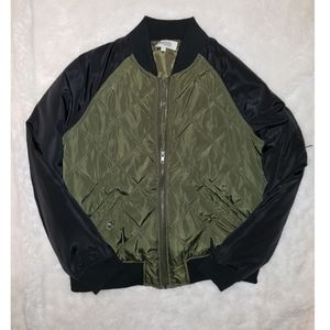 Black & Green Bomber Jacket